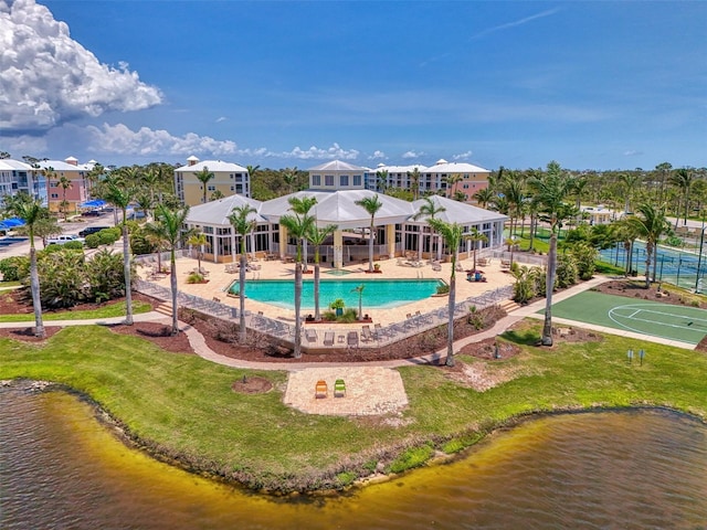 8409 Placida Rd Unit 206, Placida, FL 33946 - community pool featuring a water view and a patio