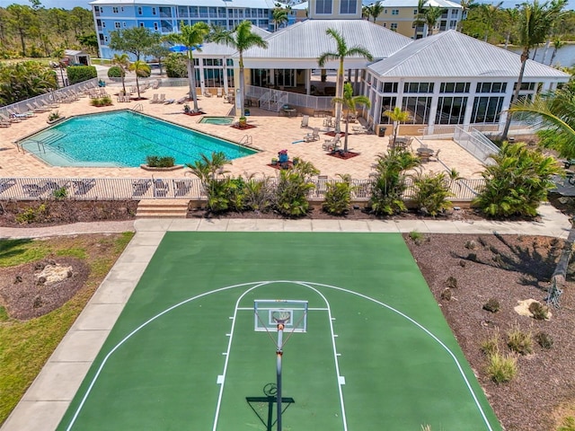 8409 Placida Rd Unit 206, Placida, FL 33946 - view of basketball court featuring a community pool