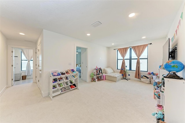 12816 Morning Mist Pl, Venice, FL 34293 - playroom featuring carpet, recessed lighting, and baseboards