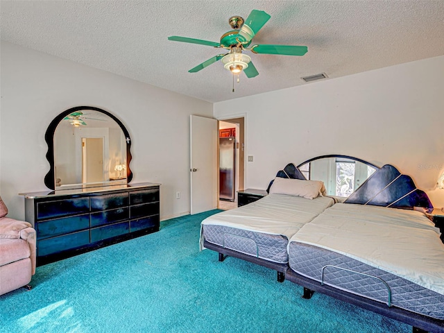 2194 Abalom St, Punta Gorda, FL 33980 - carpeted bedroom featuring a textured ceiling and ceiling fan