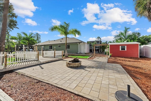 2769 Dode Ave, North Port, FL 34288 - view of patio / terrace with an outdoor fire pit