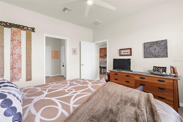 13486 Nobilio St, Venice, FL 34293 - bedroom with light tile patterned flooring and ceiling fan