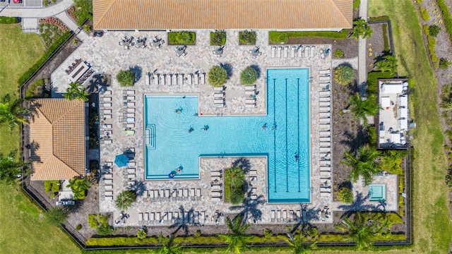 13486 Nobilio St, Venice, FL 34293 - drone / aerial view of a pool