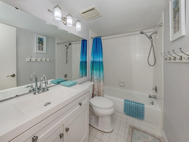418 Cerromar Ct Unit 158, Venice, FL 34293 - full bathroom featuring tile patterned floors, shower / bathtub combination with curtain, toilet, and vanity