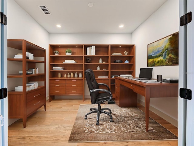 12705 Pinnacle Ln, Venice, FL 34293 - home office featuring light wood-type flooring and recessed lighting
