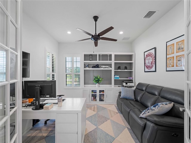 13056 Steinhatchee Loop, Venice, FL 34293 - home office featuring ceiling fan and recessed lighting