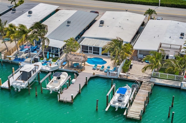 8 Sadowski Cswy, Key Colony Beach, FL 33051 - bird's eye view of a nearby body of water and a pool