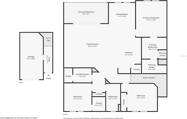 10213 Staggerbush Dr Unit 202, Venice, FL 34293 - floor plan / room layout