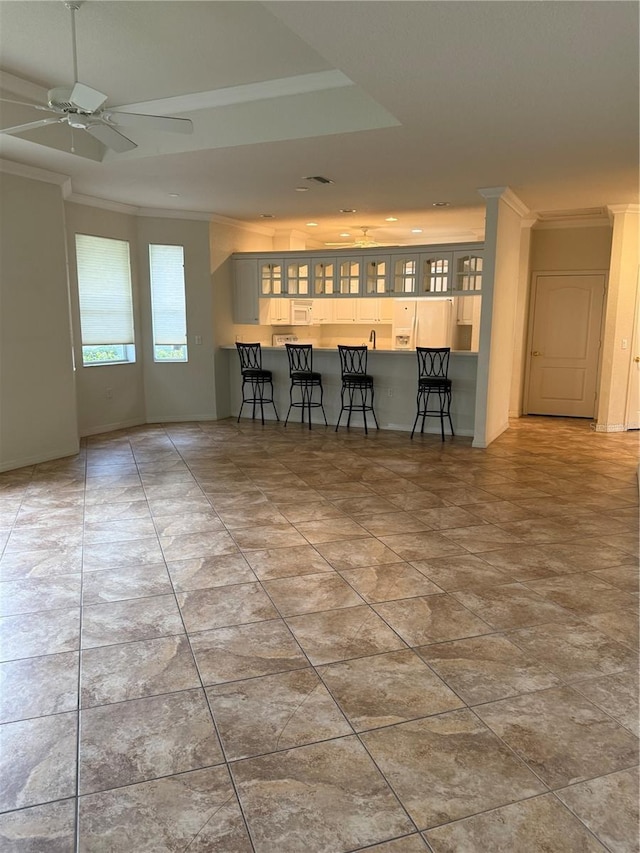 3790 Cadbury Cir Unit 40, Venice, FL 34293 - dining space with ornamental molding, ceiling fan, and recessed lighting
