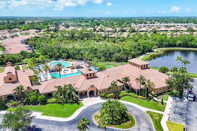 11103 Batello Dr, Venice, FL 34292 - aerial view of a pool and a nearby body of water