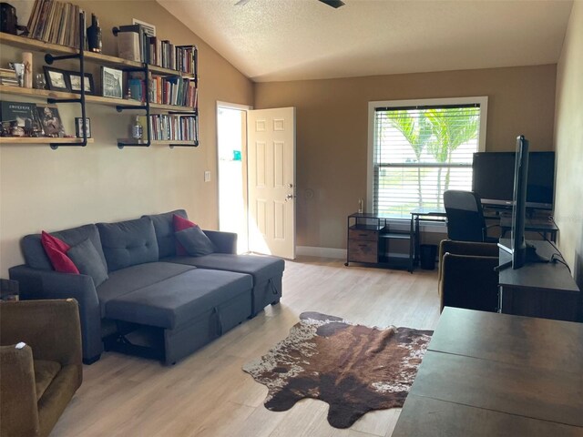 11248 Pendleton Ave Unit A & B, Englewood, FL 34224 - living room with wood finished floors and lofted ceiling