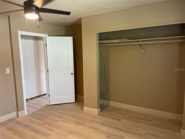 11248 Pendleton Ave Unit A & B, Englewood, FL 34224 - unfurnished bedroom with light wood-type flooring, baseboards, and a ceiling fan