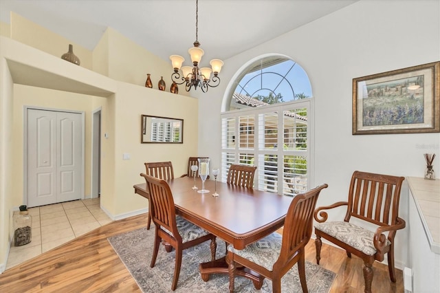 188 Grand Oak Cir, Venice, FL 34292 - dining space featuring a chandelier and light wood-style flooring