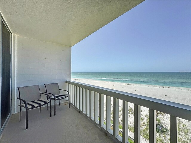 1100 Tarpon Center Dr Unit 503-5C, Venice, FL 34285 - balcony featuring view of water and beach