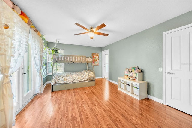 249 Hallcrest Ter, Port Charlotte, FL 33954 - bedroom with wood finished floors, baseboards, and ceiling fan
