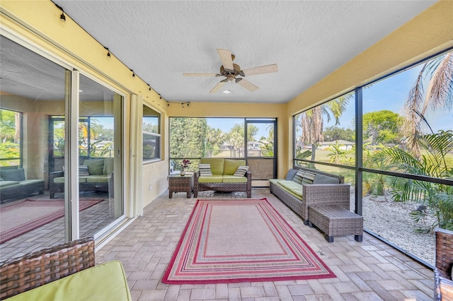 249 Hallcrest Ter, Port Charlotte, FL 33954 - sunroom / solarium with a ceiling fan and an outdoor hangout area