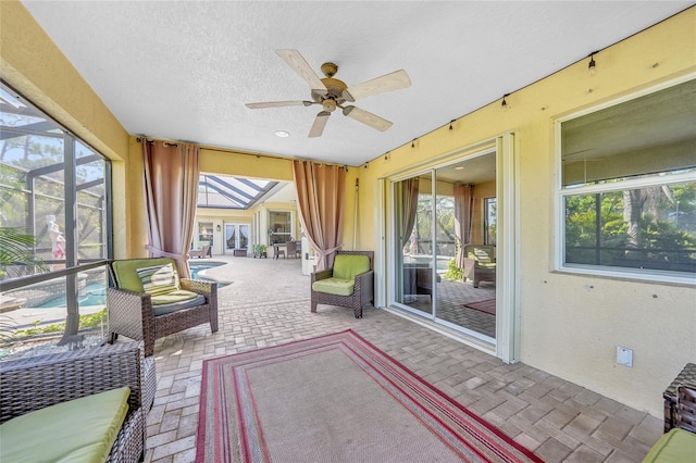 249 Hallcrest Ter, Port Charlotte, FL 33954 - sunroom featuring a ceiling fan