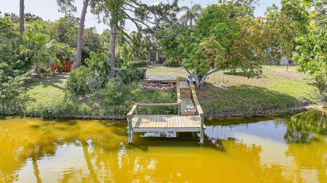 249 Hallcrest Ter, Port Charlotte, FL 33954 - dock featuring a water view and view of wooded area