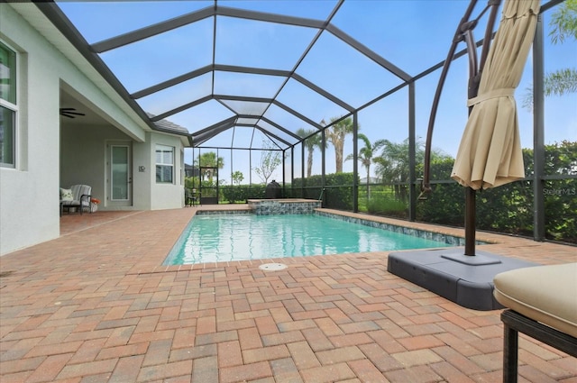 15336 Spanish Point Dr, Port Charlotte, FL 33981 - view of pool with a patio area, a lanai, and a pool with connected hot tub