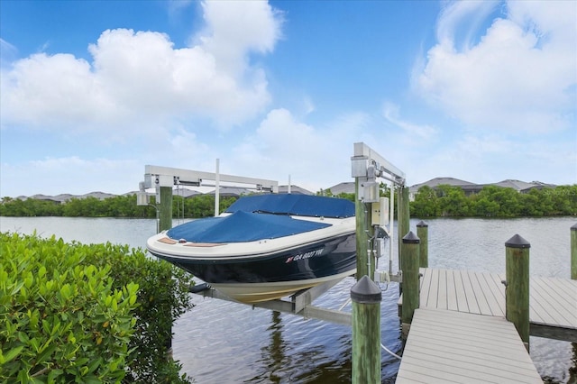 15336 Spanish Point Dr, Port Charlotte, FL 33981 - dock with boat lift and a water view