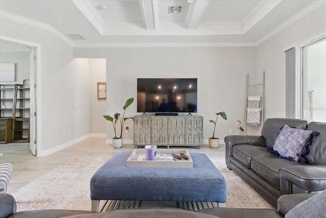 15336 Spanish Point Dr, Port Charlotte, FL 33981 - living room featuring ornamental molding and wood finished floors