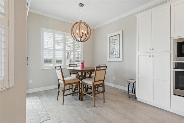 15336 Spanish Point Dr, Port Charlotte, FL 33981 - dining area featuring a chandelier and crown molding