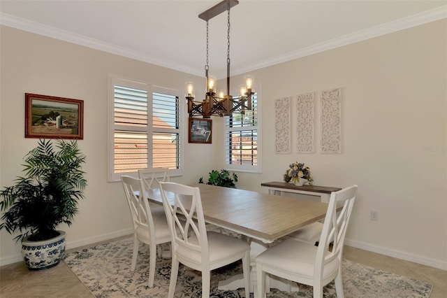 10789 Tarflower Dr Unit 202, Venice, FL 34293 - dining room with a chandelier and crown molding