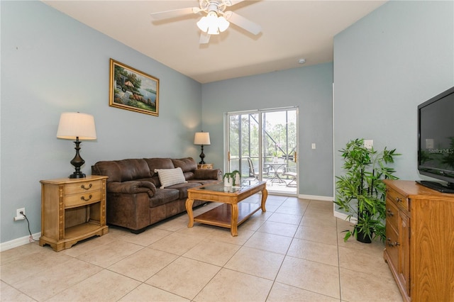11954 Tempest Harbor Loop, Venice, FL 34292 - living room featuring ceiling fan and light tile patterned flooring