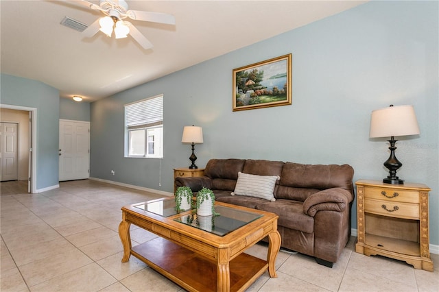 11954 Tempest Harbor Loop, Venice, FL 34292 - living area with a ceiling fan and light tile patterned floors
