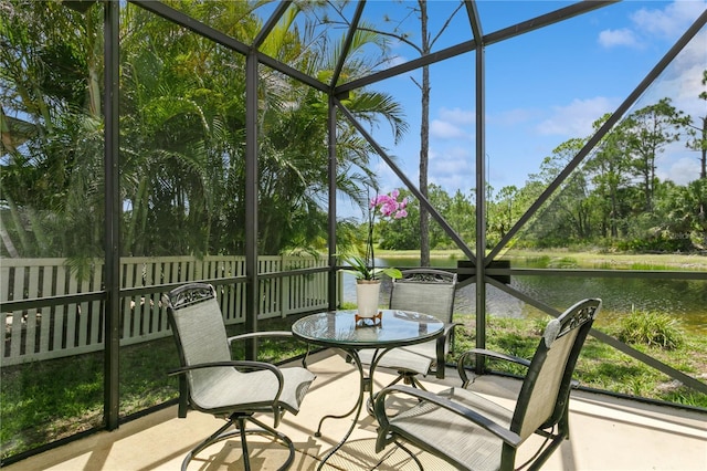 11954 Tempest Harbor Loop, Venice, FL 34292 - sunroom with a water view and view of wooded area