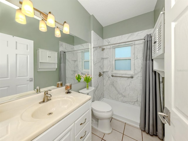 6505 Meandering Way, Lakewood Ranch, FL 34202 - full bath featuring vanity, a marble finish shower, and tile patterned floors