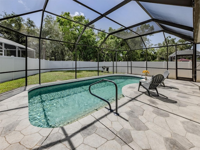 6505 Meandering Way, Lakewood Ranch, FL 34202 - view of pool featuring a patio area, a fenced backyard, and a lanai