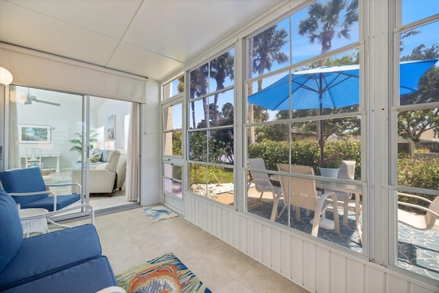 751 Capri Isles Blvd Unit 108, Venice, FL 34292 - sunroom / solarium featuring ceiling fan