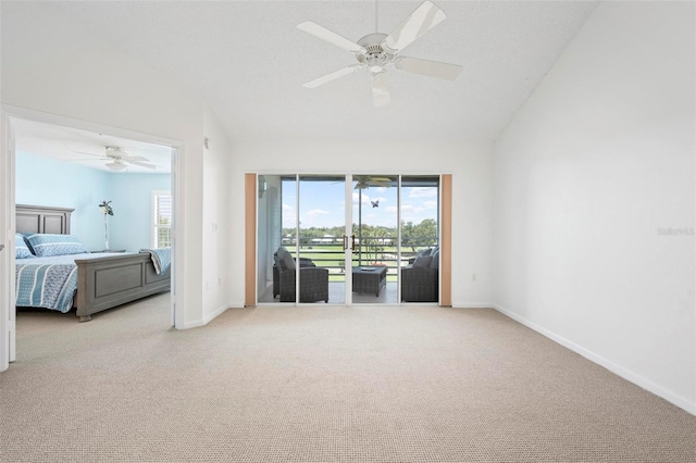 849 Wexford Blvd Unit 849, Venice, FL 34293 - unfurnished room with lofted ceiling, light carpet, and ceiling fan