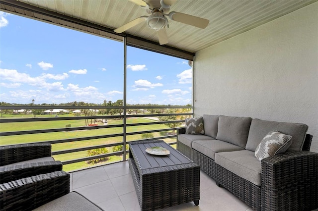 849 Wexford Blvd Unit 849, Venice, FL 34293 - sunroom with a ceiling fan and outdoor lounge area