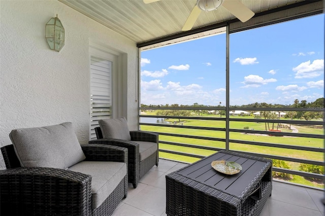 849 Wexford Blvd Unit 849, Venice, FL 34293 - sunroom / solarium with a water view and ceiling fan