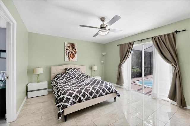 2445 Apache St, Sarasota, FL 34231 - bedroom featuring access to exterior and ceiling fan