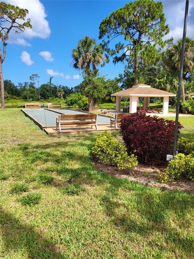 482 Pendleton Pl, Venice, FL 34292 - view of community with a bocce ball area, a lawn, and a gazebo