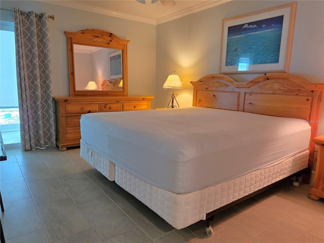 333 The Esplanade N Unit 102, Venice, FL 34285 - tiled bedroom with ornamental molding