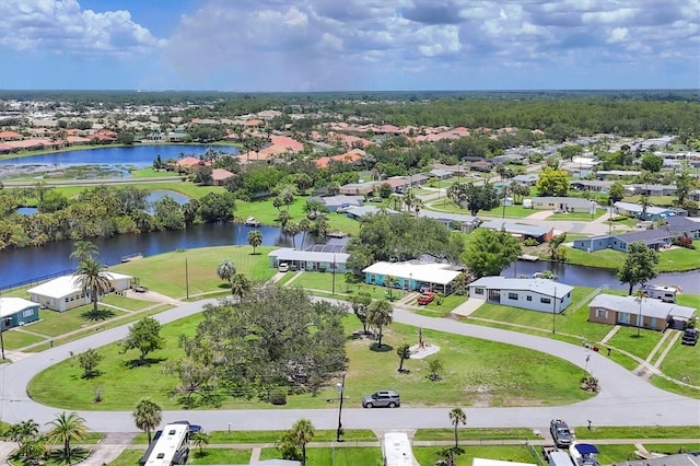 6821 Marius Rd, North Port, FL 34287 - aerial perspective of suburban area featuring a large body of water