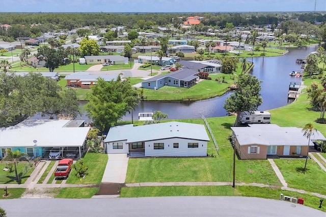 6821 Marius Rd, North Port, FL 34287 - aerial perspective of suburban area with a nearby body of water