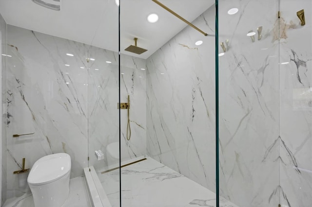 6821 Marius Rd, North Port, FL 34287 - bathroom featuring a marble finish shower and marble finish floors