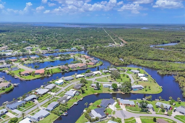 6821 Marius Rd, North Port, FL 34287 - aerial view of property's location with a nearby body of water and nearby suburban area