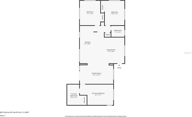 6821 Marius Rd, North Port, FL 34287 - view of property floor plan