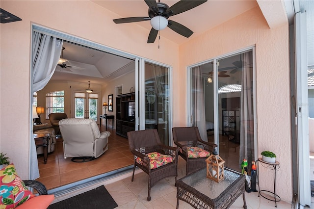 4308 Via Del Santi, Venice, FL 34293 - view of patio / terrace featuring a ceiling fan