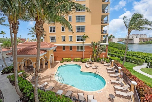 157 Tampa Ave E Unit 305, Venice, FL 34285 - community pool featuring a patio and a water view
