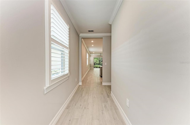 257 Teramo Way, Nokomis, FL 34275 - hall featuring ornamental molding and light wood-style floors