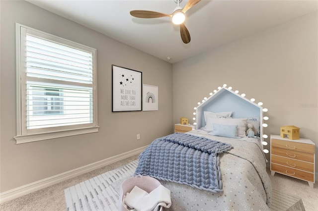257 Teramo Way, Nokomis, FL 34275 - carpeted bedroom with baseboards and a ceiling fan