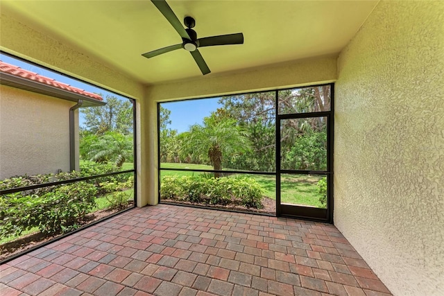 257 Teramo Way, Nokomis, FL 34275 - unfurnished sunroom featuring ceiling fan