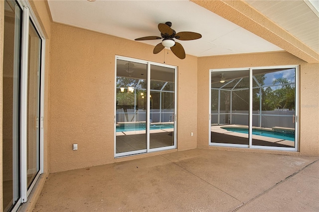 4150 Otoole St, North Port, FL 34291 - unfurnished sunroom with a ceiling fan